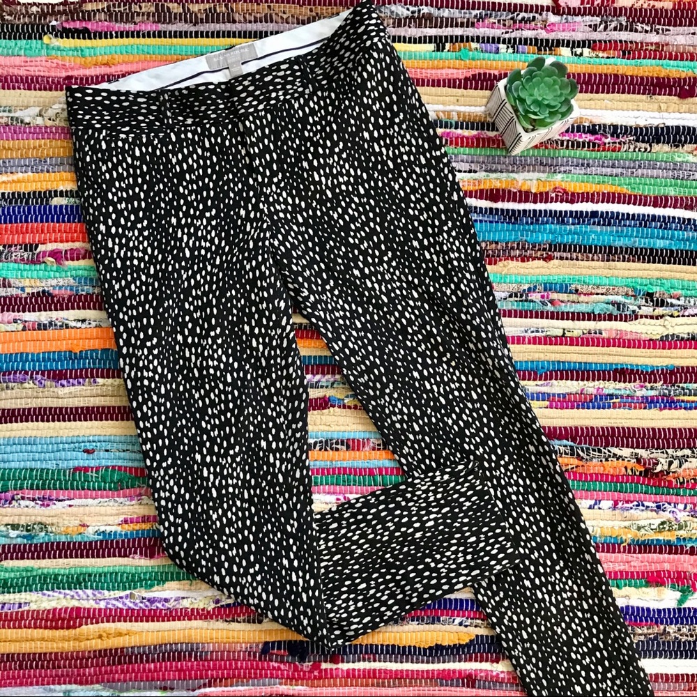 Banana Republic Black & White Speckled Cropped Pants